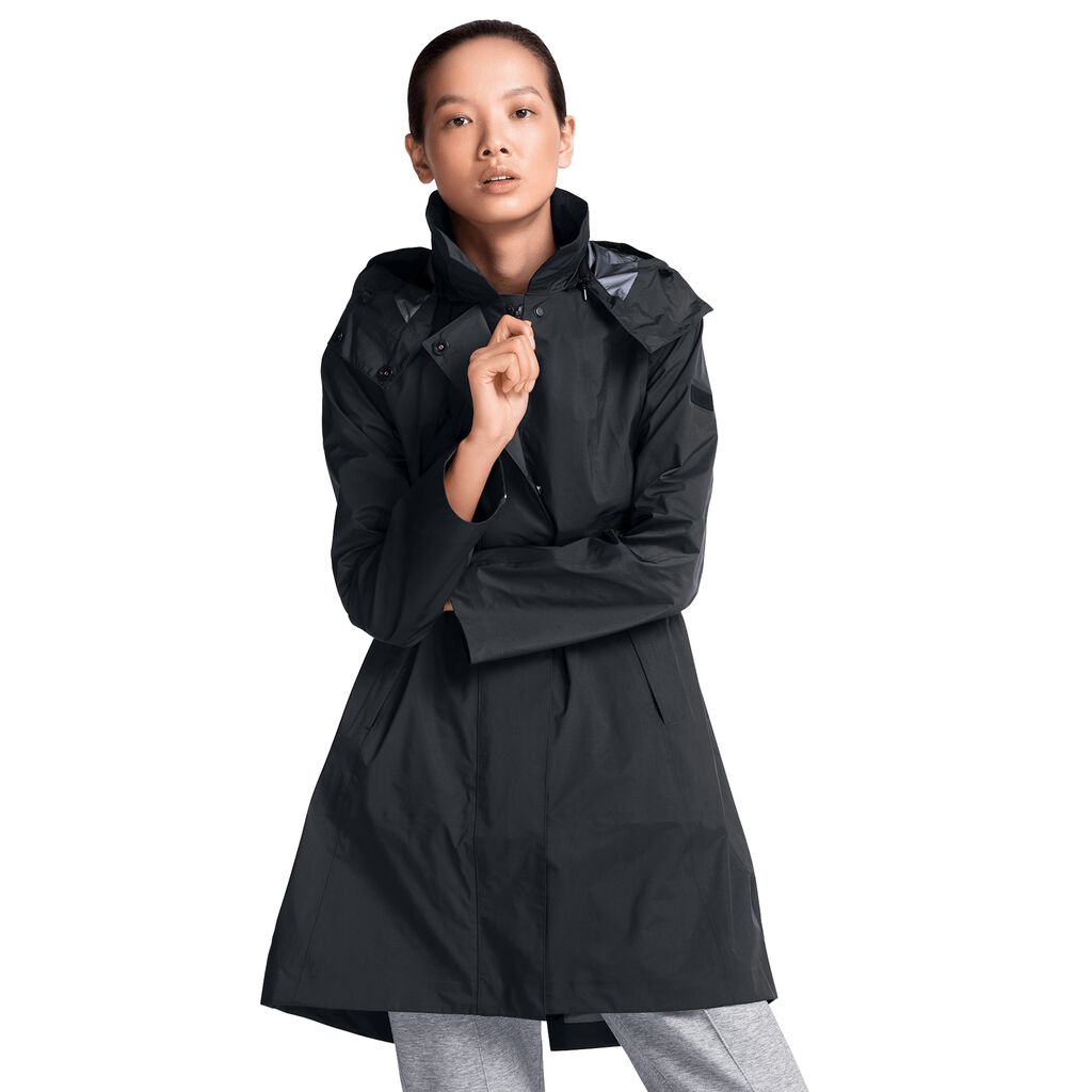 Jack Wolfskin THE RAIN Vestes Femme Noir - OYLHUMC-46